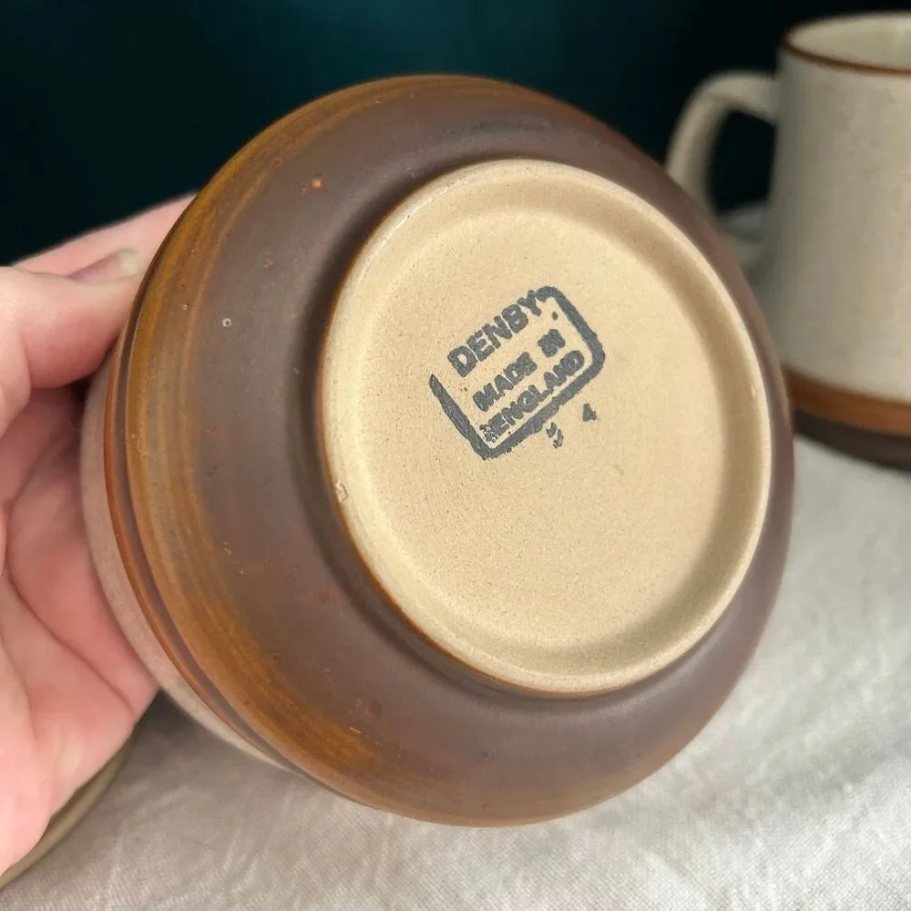 Denby-Langley Potter's Wheel Sugar Creamer Speckled Stoneware
